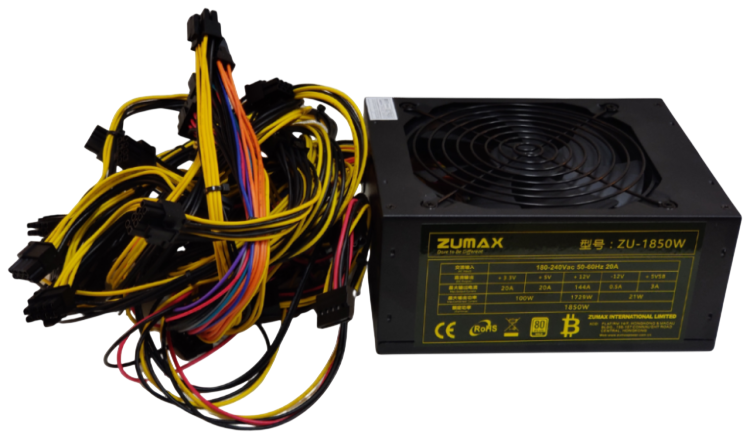 Блок питания ZUMAX 1850W (ZU-1850W) с кабелем питания