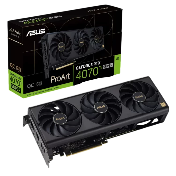 Видеокарта ASUS (PROART-RTX4070TIS-O16G) GeForce RTX 4070 TI SUPER 16GB PROART OC 90YV0KJ0-M0NA00