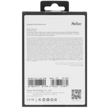 Внешний SSD NETAC 120 Gb Z7S NT01Z7S-120G-32BK