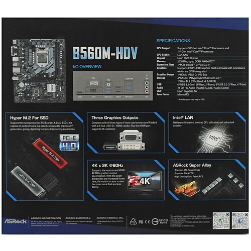 Материнская плата ASRock B560M-HDV