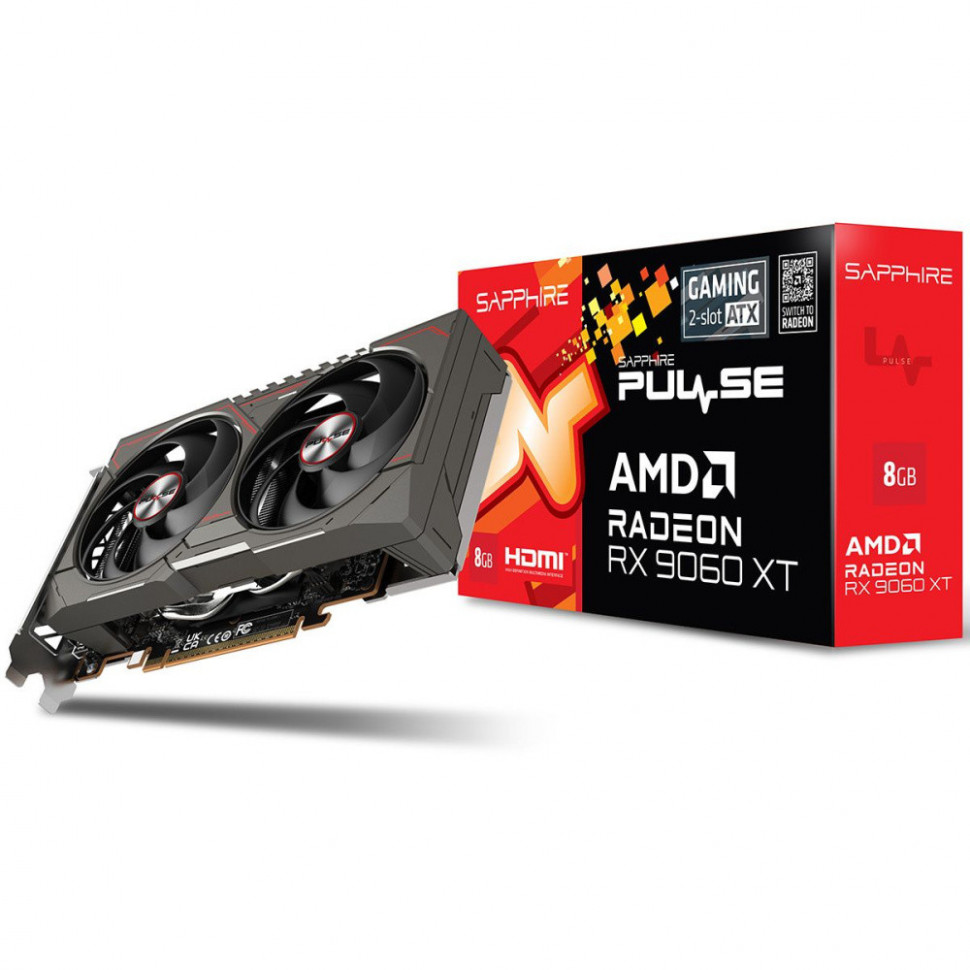 Видеокарта Sapphire (11350-05-20G) Radeon RX 9060 XT 8GB PULSE