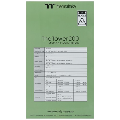 Компьютерный корпус Thermaltake The Tower 200 TG Matcha Green (CA-1X9-00SEWN-00)