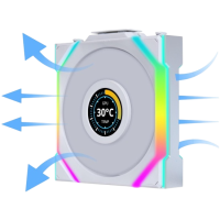 Комплект вентиляторов для корпуса Lian Li UNI FAN SL WIRELESS LCD 120 Reverse Blade ARGB White (G99.12RSLLCD1W3W.R0)