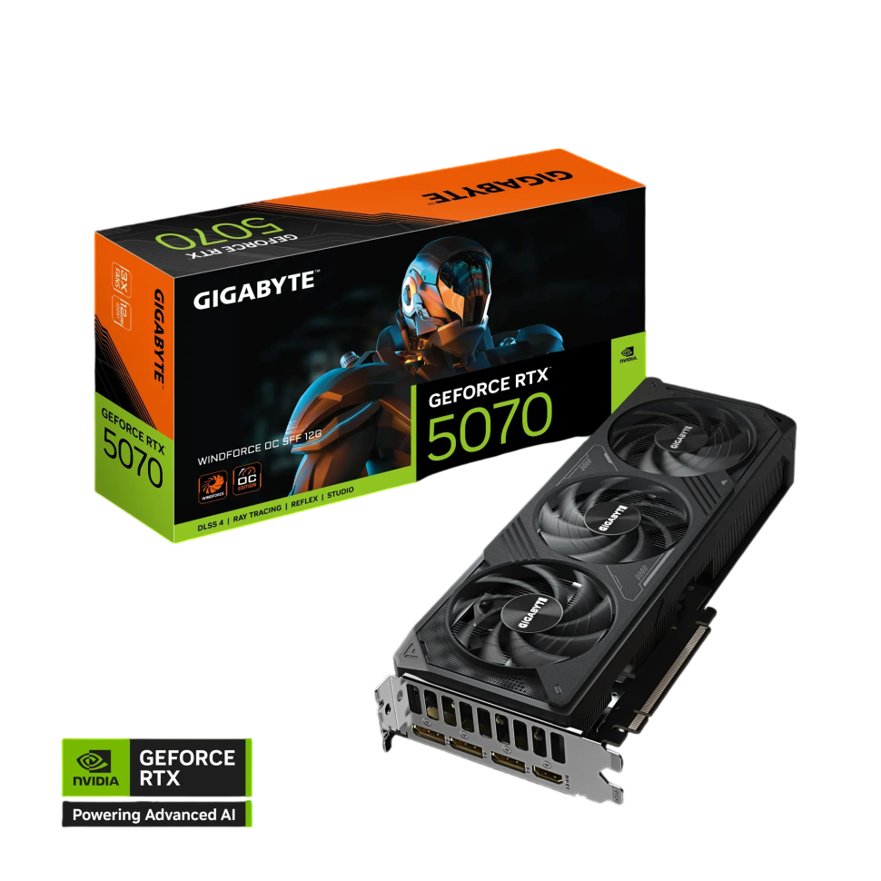 Видеокарта Gigabyte (GV-N5070WF3OC-12GD) GeForce RTX 5070 12GB WINDFORCE SFF OC