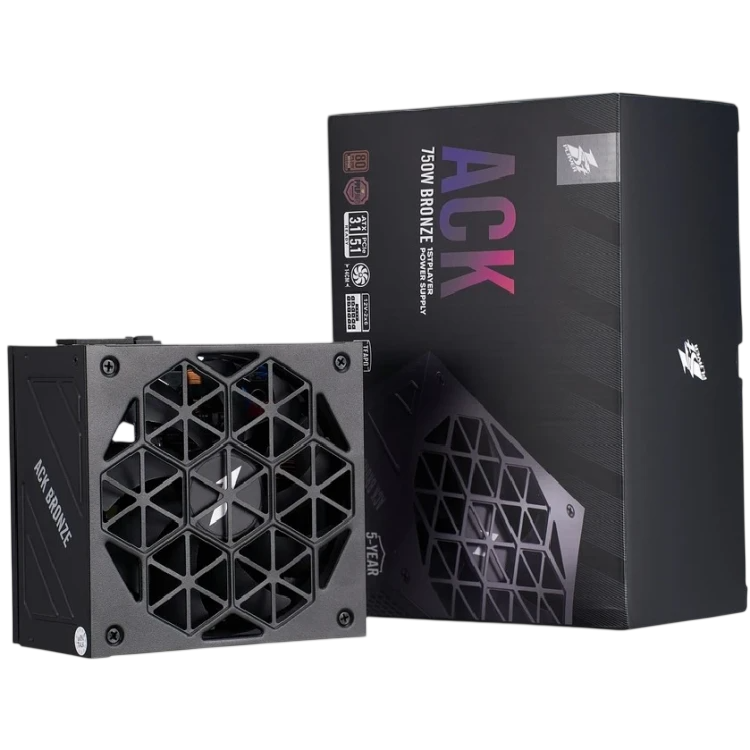 Блок питания 1STPLAYER 750W ACK BRONZE Black (HA-750AA2) 16 Pin (PCIe 5.0 Connector Cable Details)