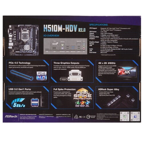 Материнская плата ASRock H510M-HDV R2.0