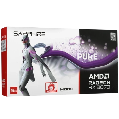 Видеокарта Sapphire (11349-02-20G) Radeon RX 9070 16GB PURE OC