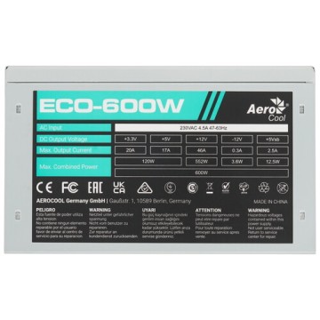Блок питания Aerocool 600W ECO-600W
