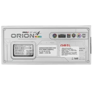 Оперативная память 32 Gb 3200 MHz GEIL ORION Titanium Grey RGB (GOSG432GB3200C22DC)