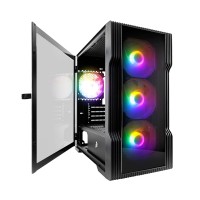 Компьютерный корпус 1STPLAYER TRILOBITE T3-G TG LED Black (FP_T3-G-BK-4F1)