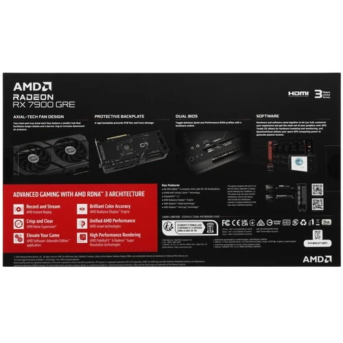 Видеокарта ASUS (DUAL-RX7900GRE-O16G) Radeon RX 7900 GRE 16GB OC 90YV0J90-M0NA00