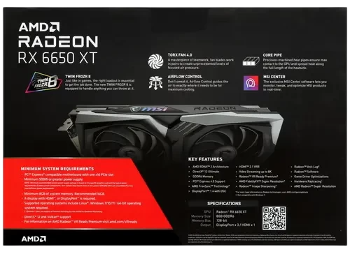 Видеокарта MSI (RX 6650 XT GAMING X 8G) Radeon RX 6650 XT 8GB GAMING X 8G
