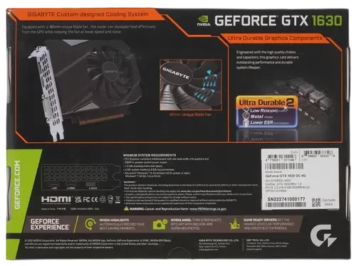 Видеокарта Gigabyte (GV-N1630OC-4GD) GeForce GTX 1630 4GB OC