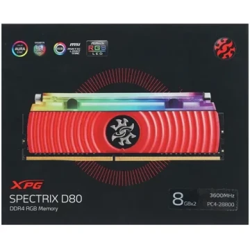 Оперативная память 16 Gb 3600 MHz ADATA XPG SPECTRIX D80 RGB Red (AX4U360038G18A-DR80)