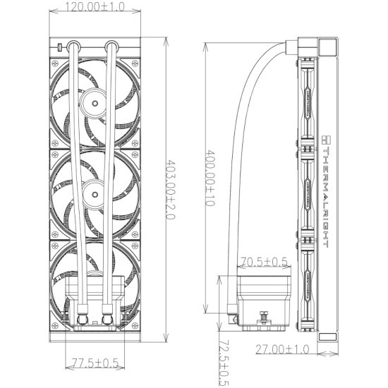 Система жидкостного охлаждения для процессора Thermalright Grand Vision 360 ARGB Black (TRGV360AB)
