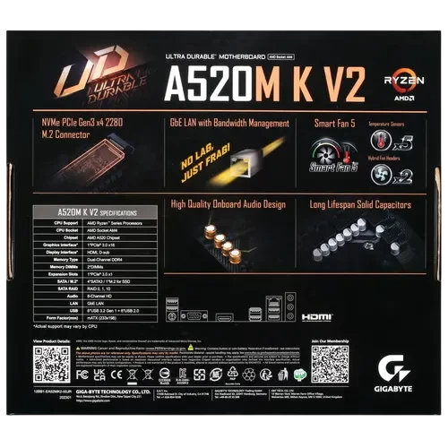 Материнская плата Gigabyte A520M K V2