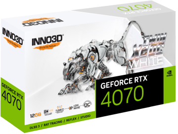 Видеокарта INNO3D (N40702-126XX-183052V) GeForce RTX 4070 12GB TWIN X2 OC White