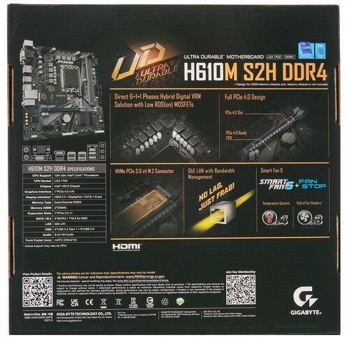 Материнская плата Gigabyte H610M S2H DDR4
