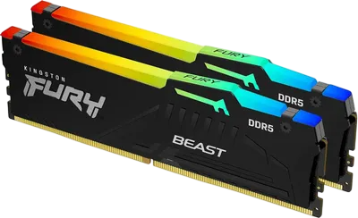 Оперативная память 32 Gb 6400 MHz Kingston FURY Beast RGB Black (KF564C32BBAK2-32)