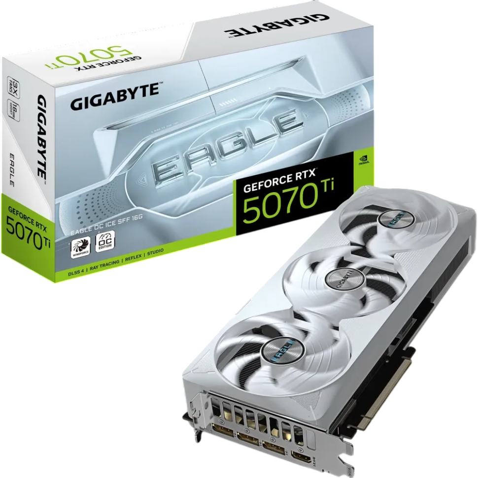 Видеокарта Gigabyte (GV-N507TEAGLEOC ICE-16GD) GeForce RTX 5070 Ti 16GB EAGLE ICE SFF OC