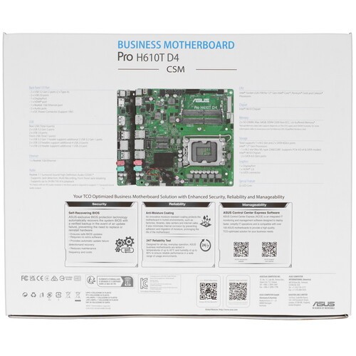 Материнская плата ASUS PRO H610T D4-CSM (90MB1AM0-M0EAYC)