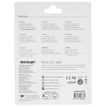Твердотельный накопитель Patriot 2000 Gb P210 (P210S2TB25)