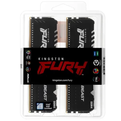 Оперативная память 32 Gb 3733 MHz Kingston FURY BEAST RGB Black (KF437C19BB1AK2/32)