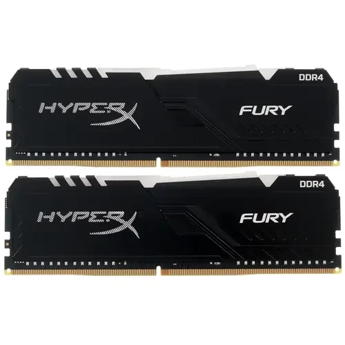 Оперативная память 16 Gb 3200 MHz Kingston HYPERX FURY Black RGB (HX432C16FB3AK2/16)