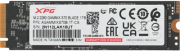 Твердотельный накопитель ADATA XPG 1000 Gb XPG GAMMIX S70 BLADE (AGAMMIXS70B-1T-CS)