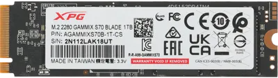 Твердотельный накопитель ADATA XPG 1000 Gb XPG GAMMIX S70 BLADE (AGAMMIXS70B-1T-CS)