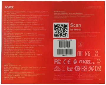 Твердотельный накопитель ADATA XPG 1000 Gb XPG GAMMIX S70 BLADE (AGAMMIXS70B-1T-CS)