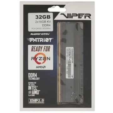 Оперативная память 32 Gb 3000 MHz PATRIOT VIPER 4 BLACKOUT (PVB432G300C6K)