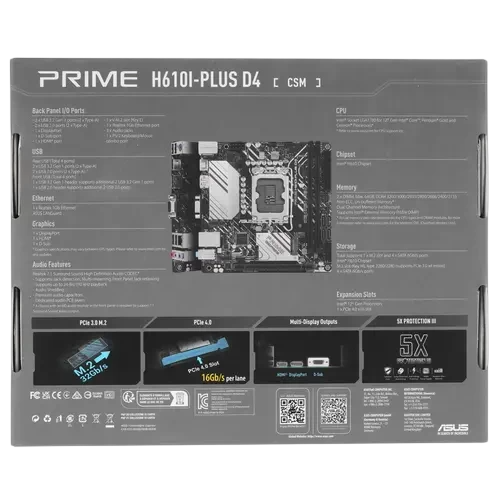 Материнская плата ASUS PRIME H610I-PLUS D4 (90MB1B20-M0EAYC)