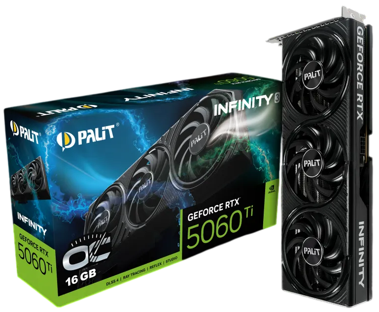 Видеокарта Palit (NE7506TS19T1-GB2061S) GeForce RTX 5060 TI 16GB INFINITY 3 OC