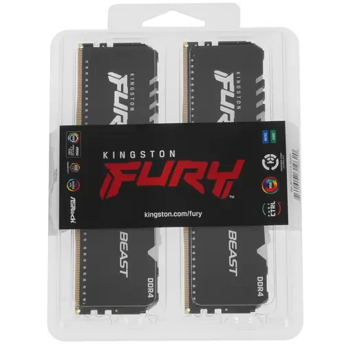 Оперативная память 32 Gb 2666 MHz Kingston FURY BEAST RGB Black (KF426C16BB1AK2/32)