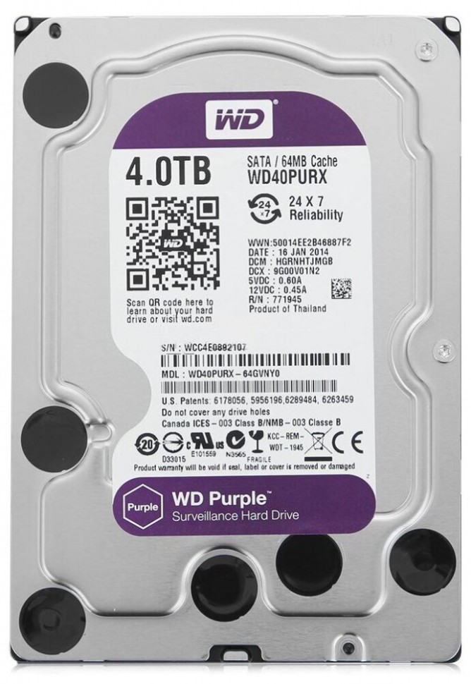 Жесткий диск Western Digital 4 Tb WD40PURX