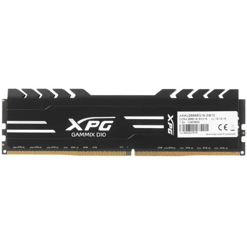 Оперативная память 8 Gb 2666 MHz ADATA XPG GAMMIX D10 Black (AX4U26668G16-SB10)