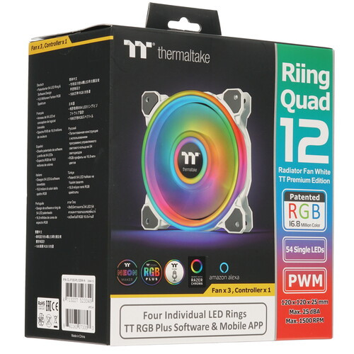 Вентилятор для корпуса Thermaltake Riing Quad 12 Radiator TT Premium Edition White RGB CL-F100-PL12SW-A