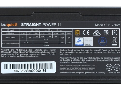 Блок питания Be Quiet! 750W STRAIGHT POWER 11 BN283