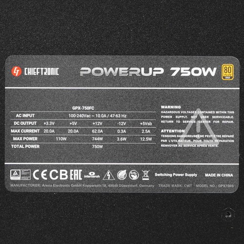 Блок питания Chieftec 750W CHIEFTRONIC GPX-750FC