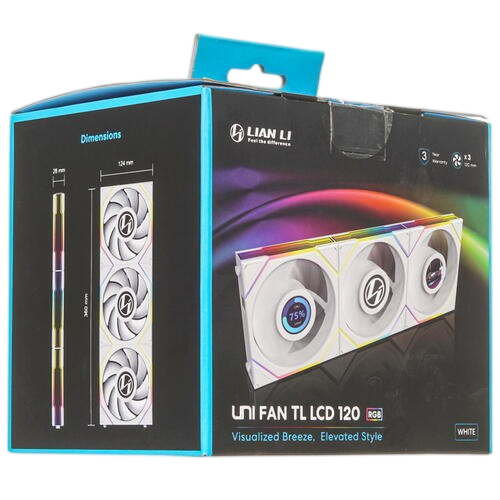 Комплект вентиляторов для корпуса Lian Li UNI FAN TL LCD 120 ARGB White (G99.12TLLCD3W.R0)