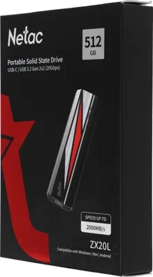Внешний SSD Netac 512 Gb ZX20L (NT01ZX20L-512G-32BK)