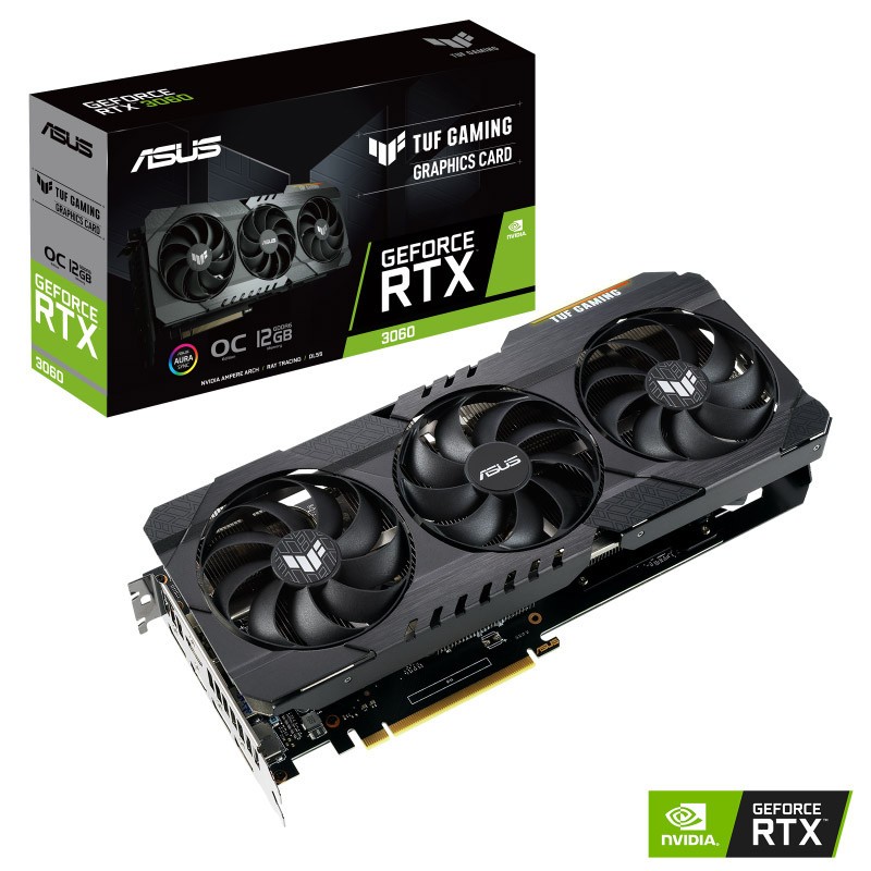 Видеокарта ASUS (TUF-RTX3060-O12G-GAMING) GeForce RTX 3060 12Gb TUF GAMING OC