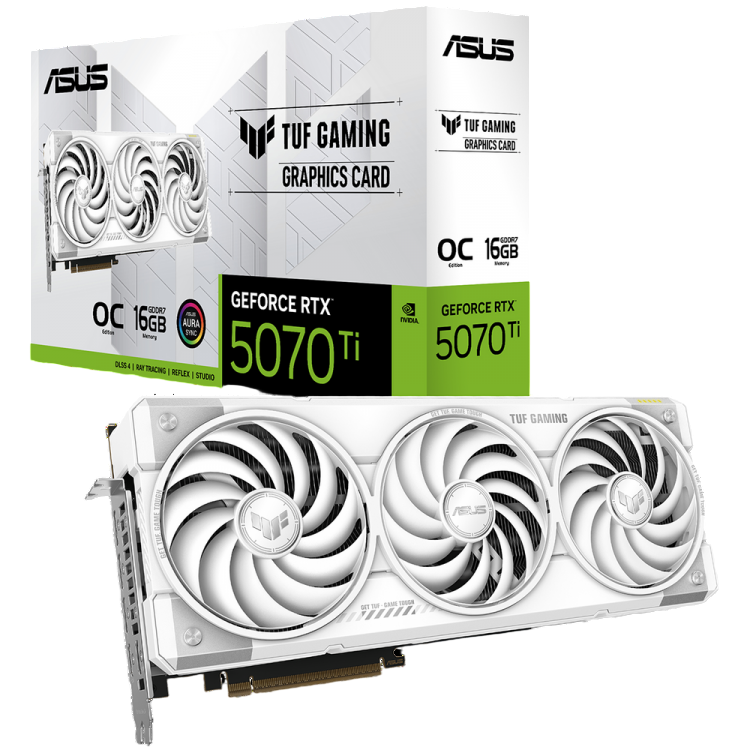Видеокарта ASUS (TUF-RTX5070TI-O16G-WHITE-GAMING) GeForce RTX 5070 Ti 16GB TUF GAMING OC WHITE (90YV0MD3-M0NA00)