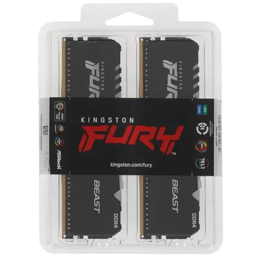 Оперативная память 32 Gb 2666 MHz Kingston FURY BEAST RGB Black (KF426C16BBAK2/32)