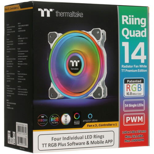 Вентилятор для корпуса Thermaltake Riing Quad 14 Radiator TT Premium Edition White RGB CL-F101-PL14SW-A