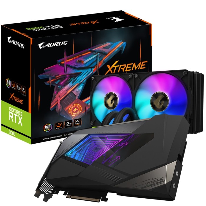 Видеокарта GIGABYTE (GV-N3080AORUSX W-10GD) GeForce RTX 3080 10GB AORUS XTREME WATERFORCE 10G (rev. 2.0)