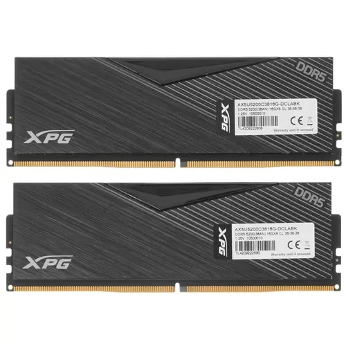 Оперативная память 32 Gb 5200 MHz ADATA XPG LANCER (AX5U5200C3816G-DCLABK)