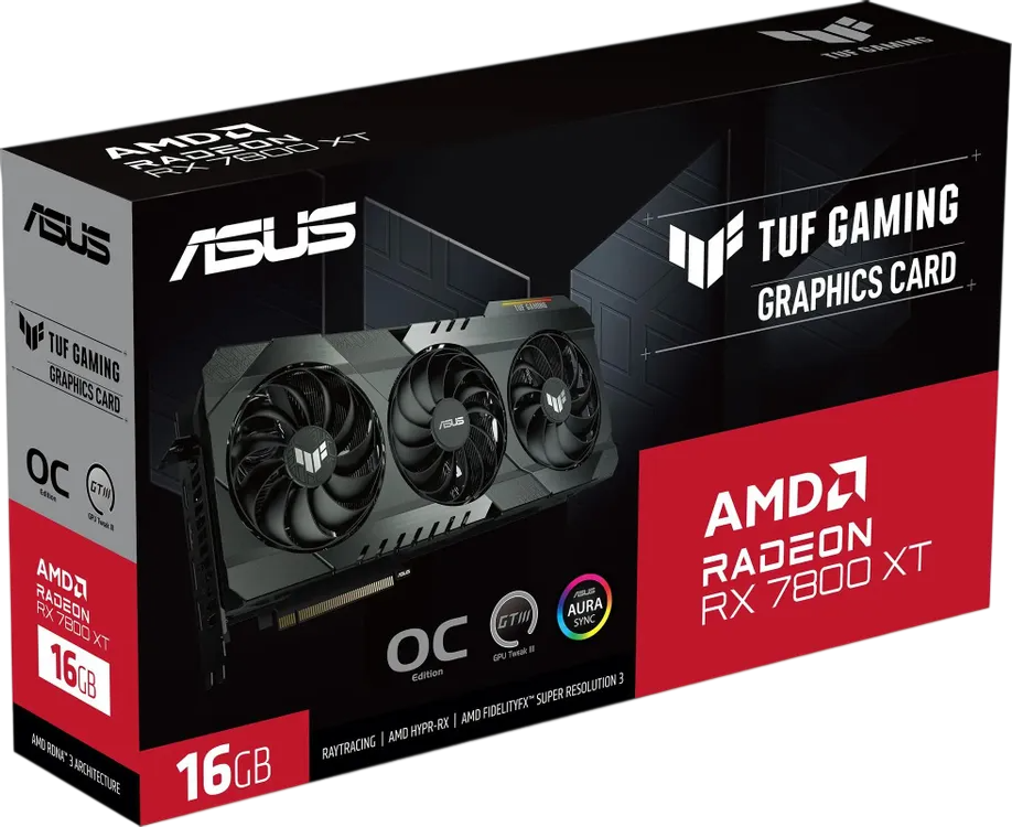 Видеокарта ASUS (TUF-RX7800XT-O16G-OG-GAMING) Radeon RX 7800 XT 16GB TUF GAMING OC 90YV0K70-M0NA00