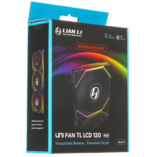 Вентилятор для корпуса Lian Li UNI FAN TL LCD 120 Reverse ARGB Black (G99.12RTLLCD1B.R0)